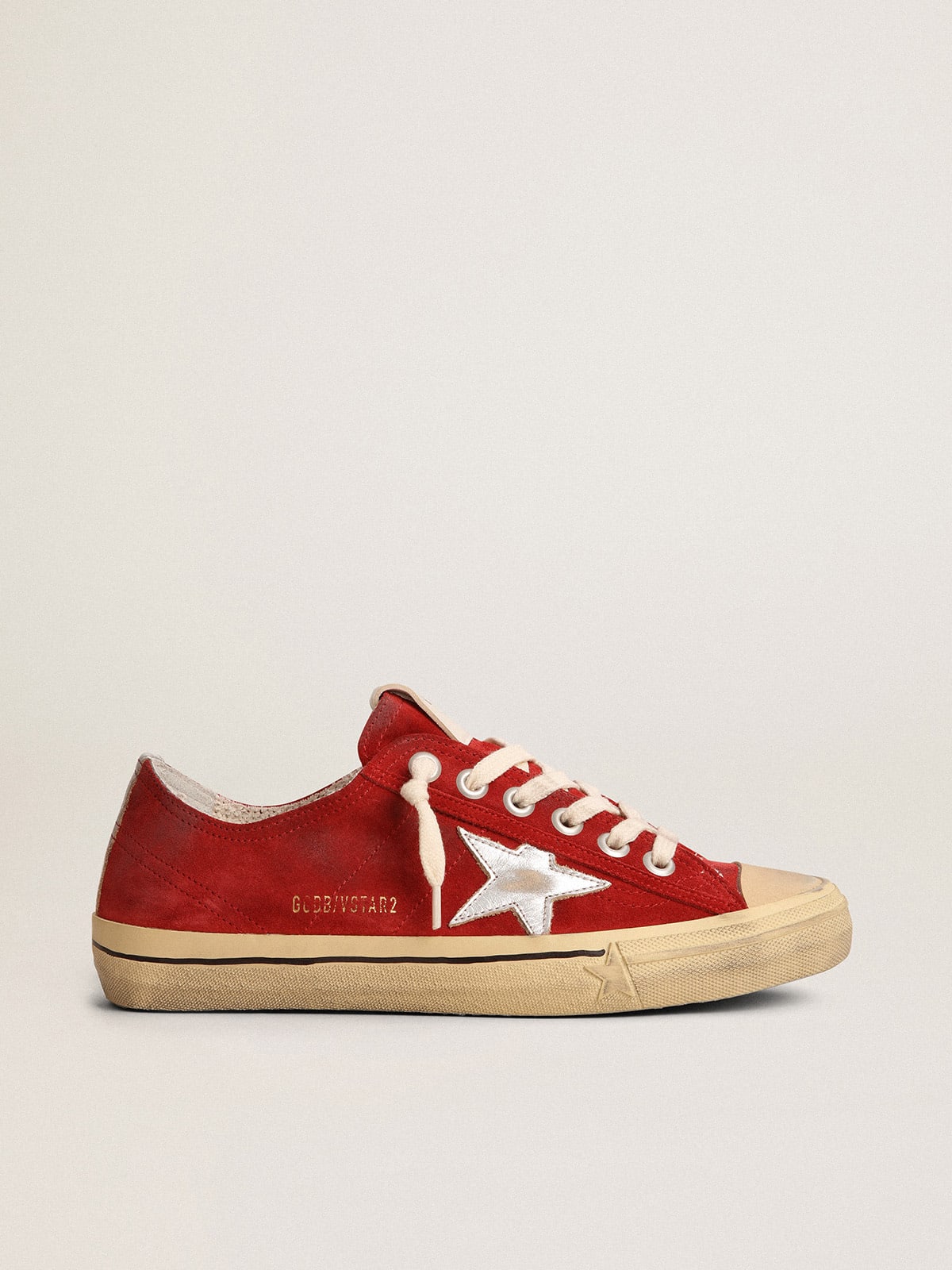 V-Star LTD sneakers in dark red suede with silver metallic leather star and heel tab